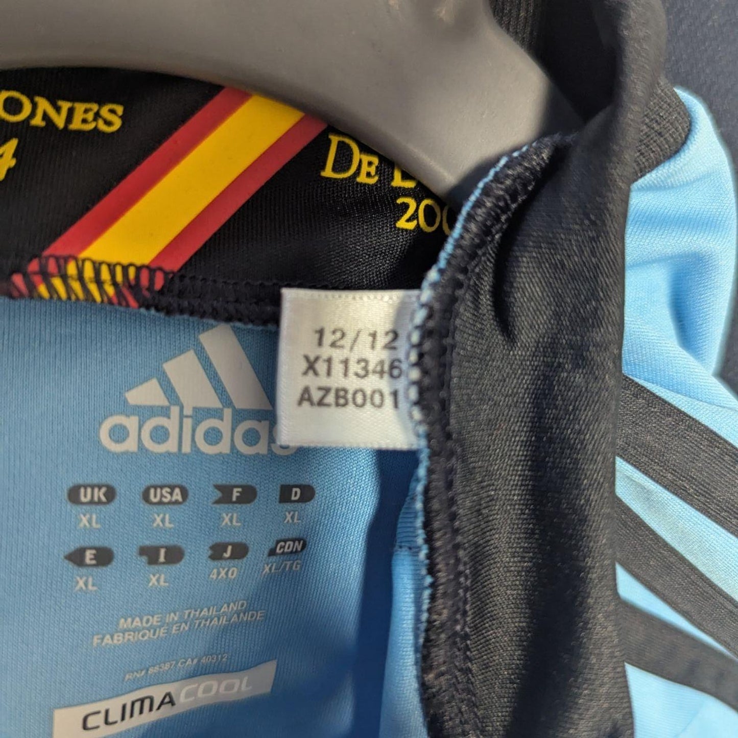 Spain 2012 Away Iniesta Jersey – Men’s XL | EURO Fully Patched Adidas Shirt