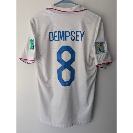 USA 2014 Home Clint Dempsey #8 Jersey Men's Small Nike 2014 FIFA World Cup Fully Patched