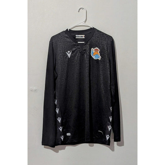 Real Sociedad 2021-22 goalkeeper jersey, Macron, black pattern, men's large