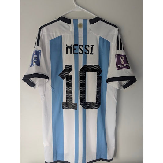 Argentina 2022 Home Messi Jersey – Men’s Large | NWT World Cup Fully Patched Shirt
