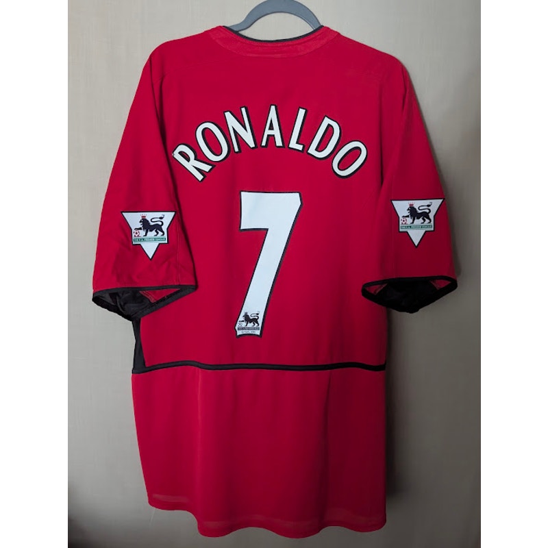Manchester United 2003-04 Home Ronaldo Jersey Men's XXL Authentic EPL Fully Patched