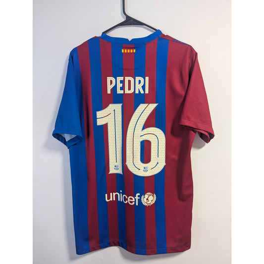 FC Barcelona 2021-2022 Home Pedri Jersey - Men's Large (CV7891-428)