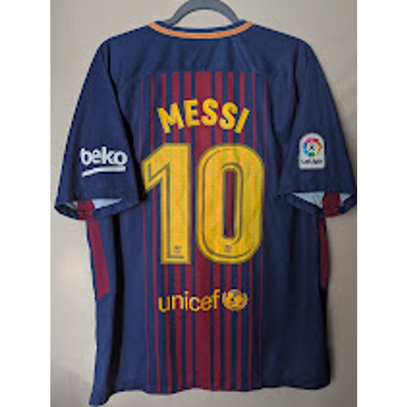 FC Barcelona 2017-18 Home Lionel Messi Jersey - Men's XL