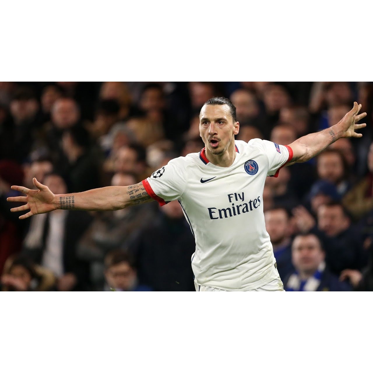 PSG 2015–16 Away Ibrahimovic Jersey – Men’s Large | UCL Fully Patched Shirt