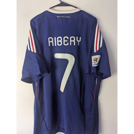 France 2010 Home Ribéry Jersey – Men’s XL | World Cup Fully Patched Adidas Shirt