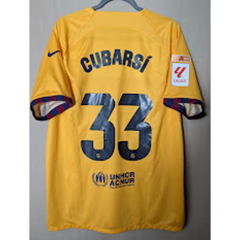 FC Barcelona 2023-24 Fourth Pau Cubarsi Jersey Men's XL La Liga Fully Patched