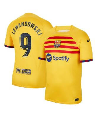 FC Barcelona 2022-23 Fourth Robert Lewandowski #9 Jersey Mens XL NWOT Nike La Liga Patch